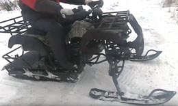 Зимний комплект гусеница с лыжами для квадроциклов 150-200куб