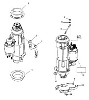 Стартер, 1B759587 и ниже 4-Х ТАКТНОГО ПЛМ MERCURY 100 Серийный номер от 1B366823 и выше