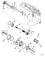 Корпус редуктора, карданный вал - стандартное вращение 4-Х ТАКТНОГО ПЛМ MERCURY 135 Серийный номер от 1B381712 до 1B517158