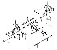 Зажимной кронштейн (короткий) (длинный-0C160935 и ниже) (60EL NOI) (NPT) 2-Х ТАКТНОГО ПЛМ MERCURY 50EO Серийный номер от 0B122930 до 0D000749