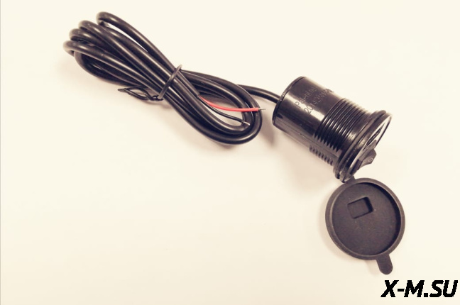 Прикуриватель 277А4 с USB для мото, снегоходов, мотобуксировщиков, квадроциклов., USB с выключателем