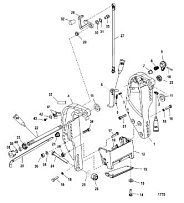 Кронштейн транца 4-Х ТАКТНОГО ПЛМ MERCURY 40 Серийный номер от 0P153500 до 0P400999