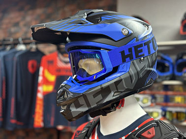 Шлем кроссовый HETOSHI OF836 EXOSS CROSS PRO MX289 цв.Черно-синий Матовый р.XL