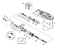 Корпус шестерни (карданный вал) 2-Х ТАКТНОГО ПЛМ MERCURY 50EO Серийный номер от 0D000750 до 0G290584