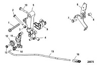 Дроссельная тяга, румпель 4-Х ТАКТНОГО ПЛМ MERCURY 50 Серийный номер от 1C050252 и выше